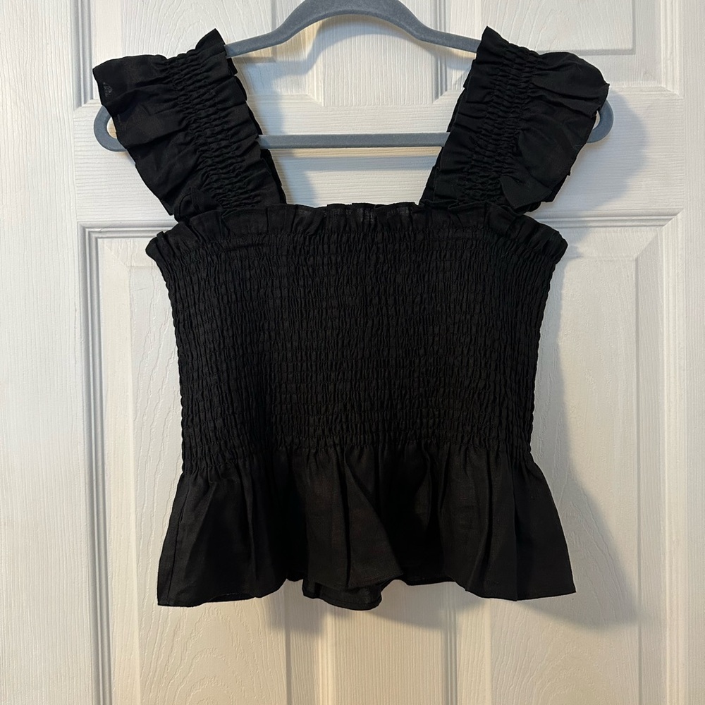 Hill House Paz Top - Black Linen